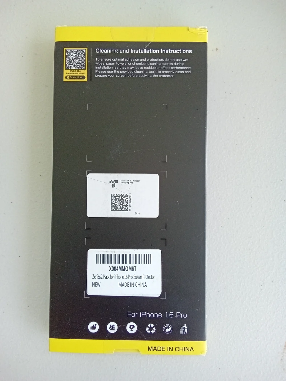 Zeniss iPhone 16 Pro Screen Protector 2-Pack Full Cover Tempered Glass New